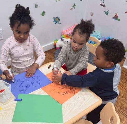 Art and painting time at Little Creators Daycare